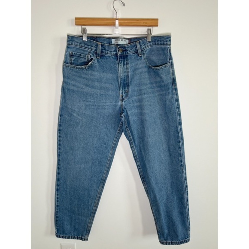 Levis 505 Jeans Mens 36x30 Blue Regular Straight Mid Rise Medium Wash Denim